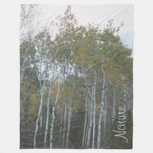 Couverture Polaire Blanche en polaire en écorce blanche (Devant)