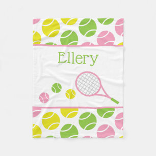 Couverture Polaire Blanche en polaire personnalisée Preppy Tennis