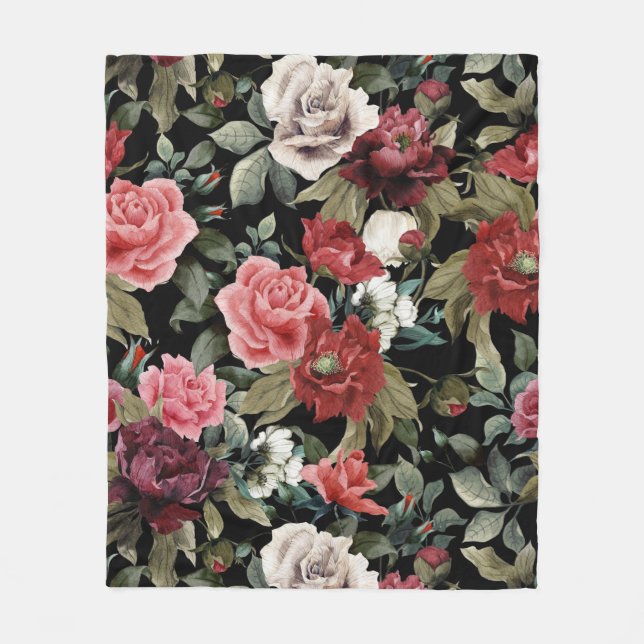 Couverture Polaire Blanche en polaire rose (Devant)