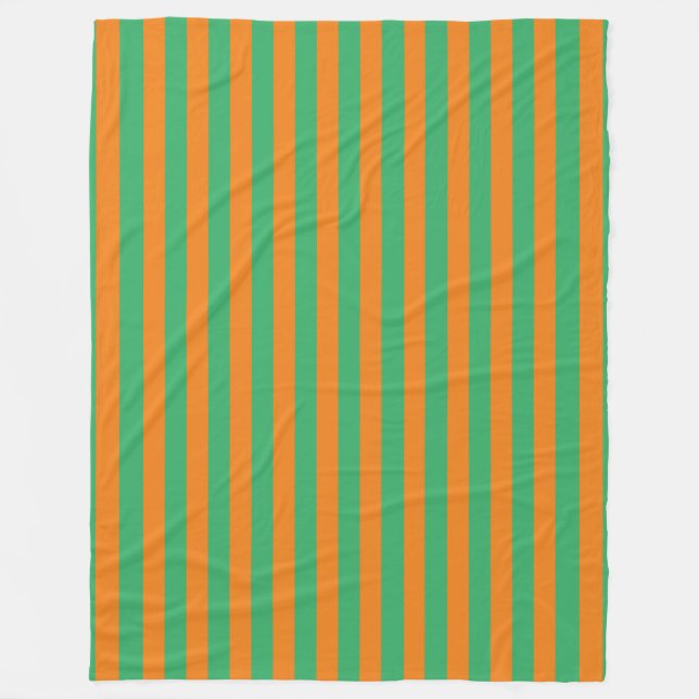 Couverture Polaire Blanche En Toison Orange Et Vert (Devant)
