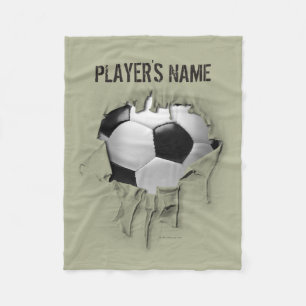 Couverture Polaire Blanche polaire blanche personnalisée en soccer dé