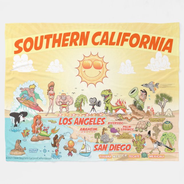 Couverture Polaire Blanche polaire de Californie du Sud (Devant (Horizontal))