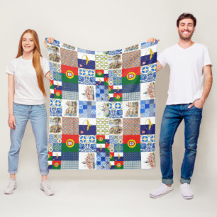 Couverture Polaire Blanche polaire du drapeau portugais