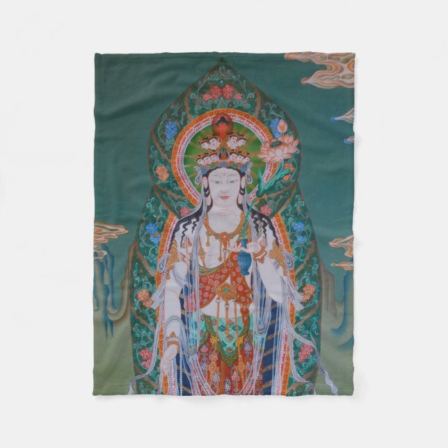 Couverture Polaire Blanche polaire japonaise Avalokiteshvara (Devant)