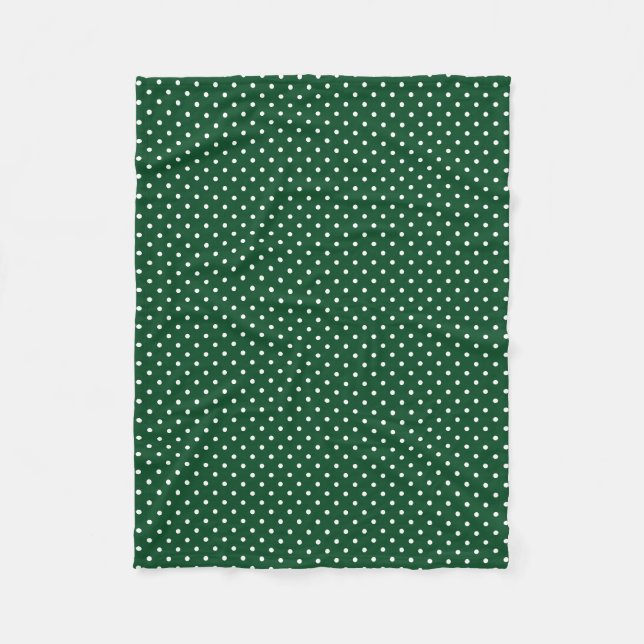 Couverture Polaire Blanche polaire Pois verte (Devant)