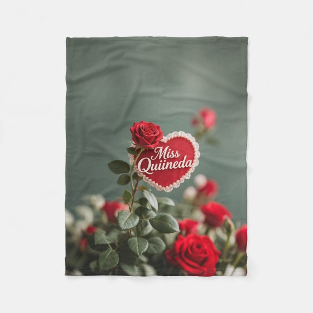 Couverture Polaire Blanche polaire Rose rouge, petite (Devant)