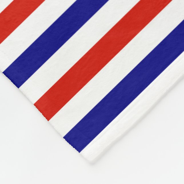 Couverture Polaire Blanche polaire rouge blanc et bleu rayé lanceur (Coin)