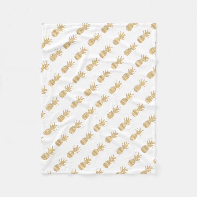 Couverture Polaire Blanche-Toison d'ananas royal (Devant)