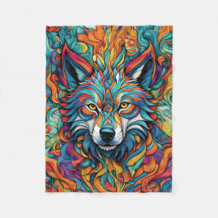 COUVERTURE POLAIRE BLANCHET DE LOUP ABSTRAIT