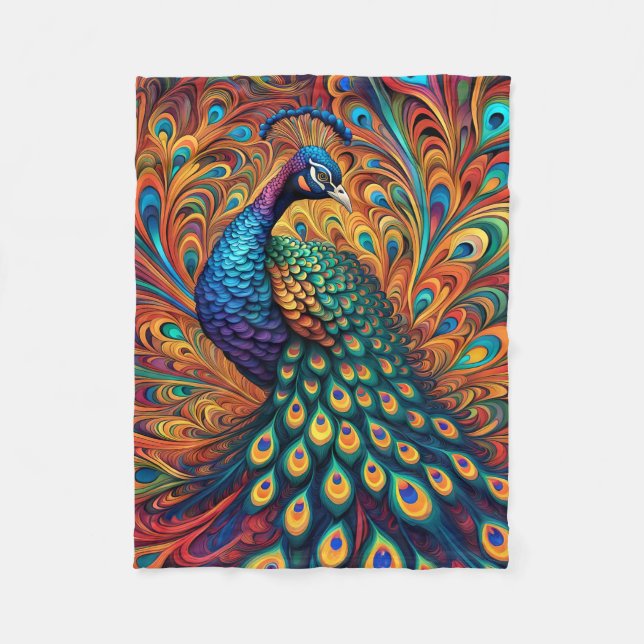 COUVERTURE POLAIRE BLANCHET DE PEACOCK ABSTRAIT (Devant)