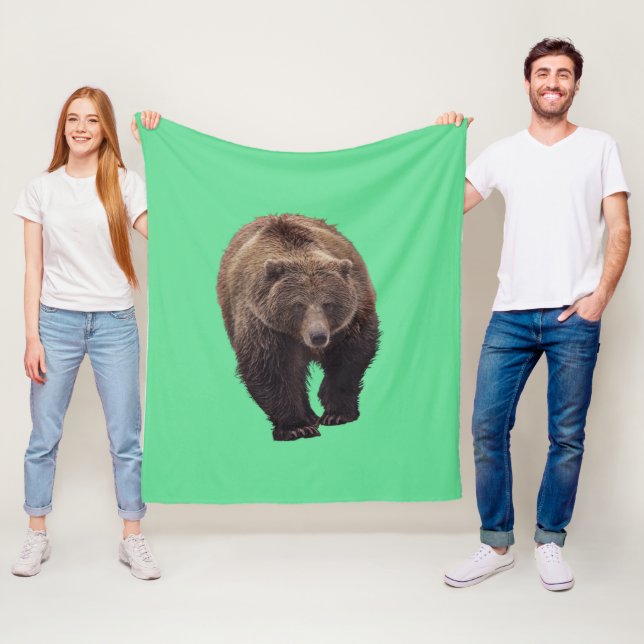 COUVERTURE POLAIRE BLANCHET D'OURS GRIZZZE (En situation)