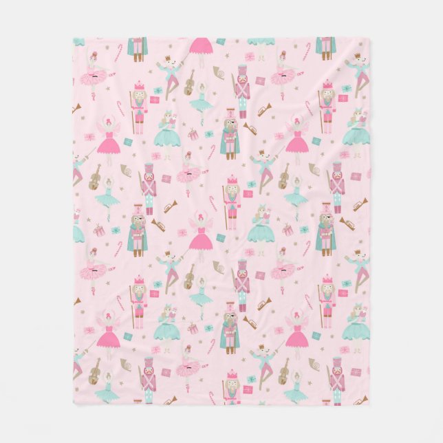Couverture Polaire Blanchisserie en peluche rose Ballet de biscuit pa (Devant)