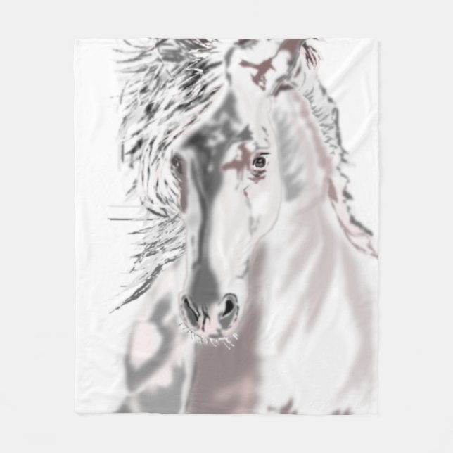 Couverture Polaire Blanchisserie polaire Cheval Blanc Couleur personn (Devant)