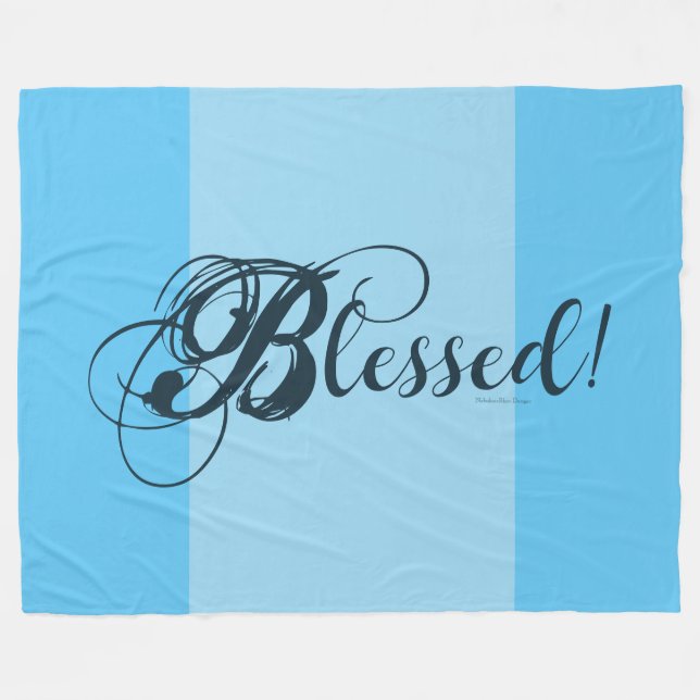 Couverture Polaire Blessed! Fleece Blanket  (Blue) (Devant (Horizontal))
