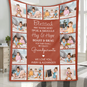 Couverture Polaire Blessed Grand-parents Custom Terracotta 14 Photo