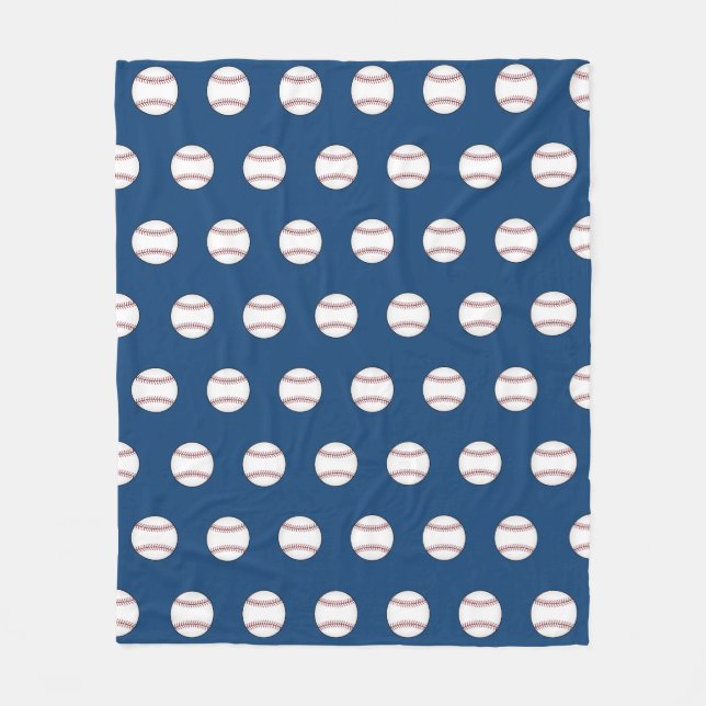 Couverture Polaire Bleu Base-ball Fleece Blanche (Devant)