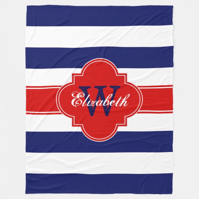 Couverture Polaire Bleu bleu marine LG Stripes Quatrefoil 3INQR (Devant)