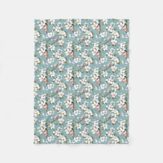 Couverture Polaire Bleu Botanique Dogwood de printemps