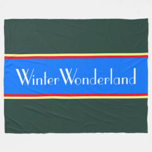Couverture Polaire Bleu brillant et élégant Vert hiver Wonderland