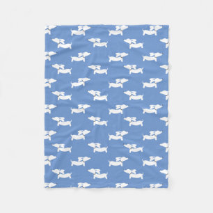Couverture Polaire Bleu Dancing Dachshunds Fleece Blanket Design