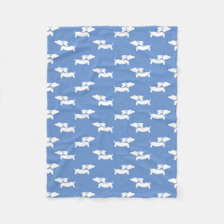 Couverture Polaire Bleu Dancing Dachshunds Fleece Blanket Design