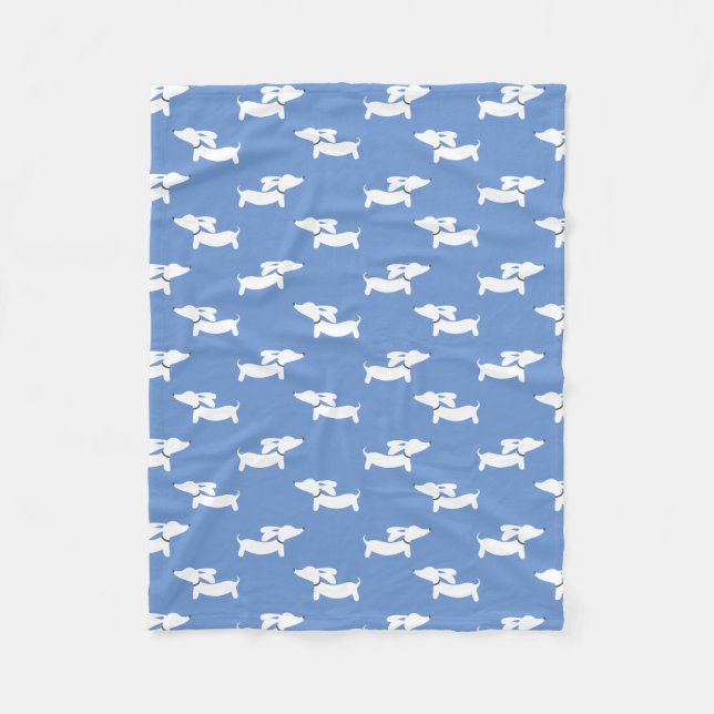 Couverture Polaire Bleu Dancing Dachshunds Fleece Blanket Design (Devant)