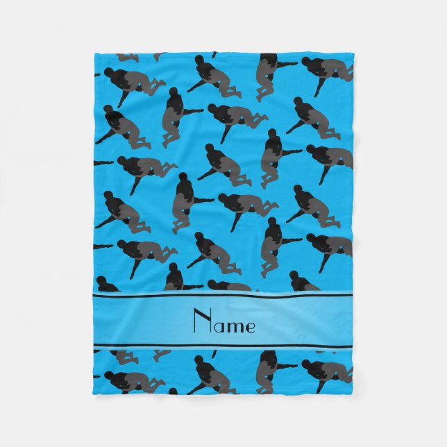 Couverture Polaire Bleu de ciel nommé personnalisé luttant (Devant)