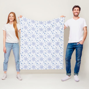 Couverture Polaire Bleu de la marine Flammes de neige de Noël en hive