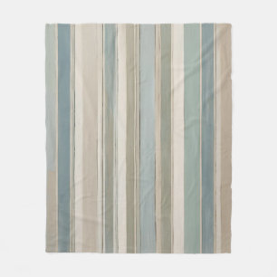 Couverture Polaire Bleu Duché Turquoise Sage Beige Stripe