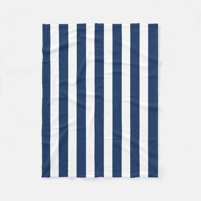 Couverture Polaire Bleu et blanc de la marine marine (Devant)
