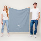 Bleu et blanc poussiéreux | Monogramme moderne