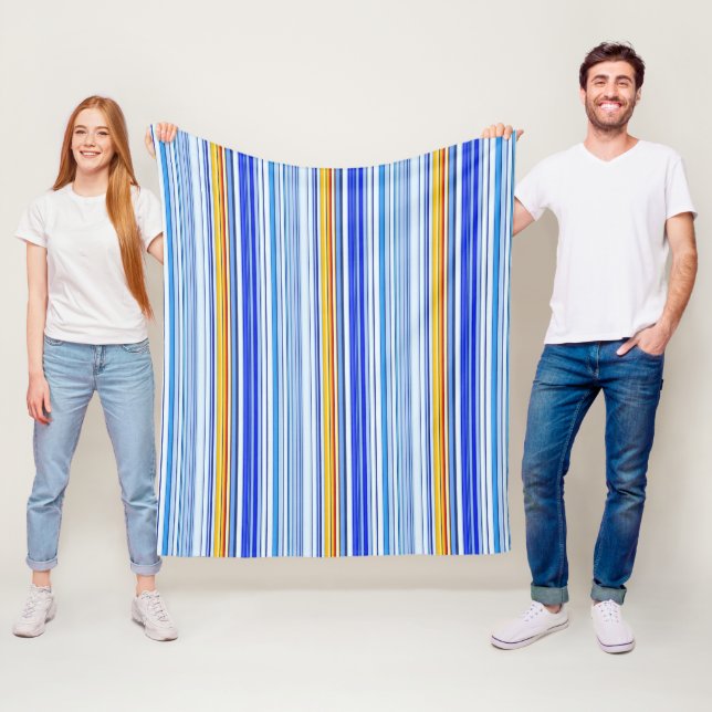 Couverture Polaire Bleu et orange (En situation)