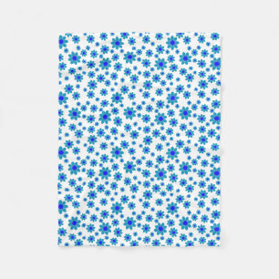 Couverture Polaire Bleu   Floral Repeating Daisy Motif
