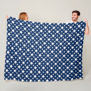 Couverture Polaire Bleu Marine Avec Étoiles Blanches