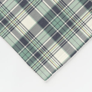 Couverture Polaire Bleu marine et plaid vert de Seafoam
