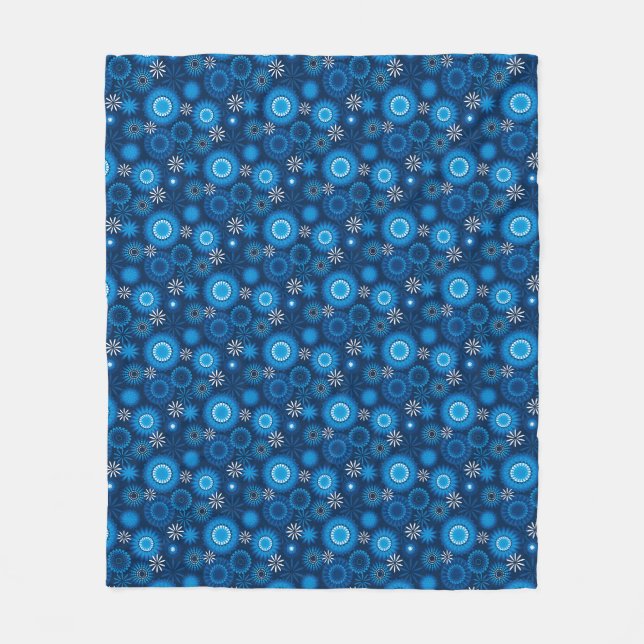 Couverture Polaire Bleu moderne géométrique (Devant)