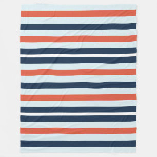 Couverture Polaire Bleu, orange et blanc