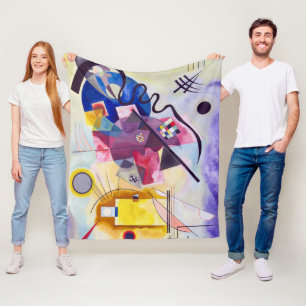 Couverture Polaire Bleu rouge jaune, Kandinsky sauvage