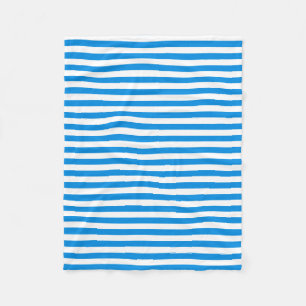 Couverture Polaire Bleu tendance Blancs rayé Élégant Modèle petit