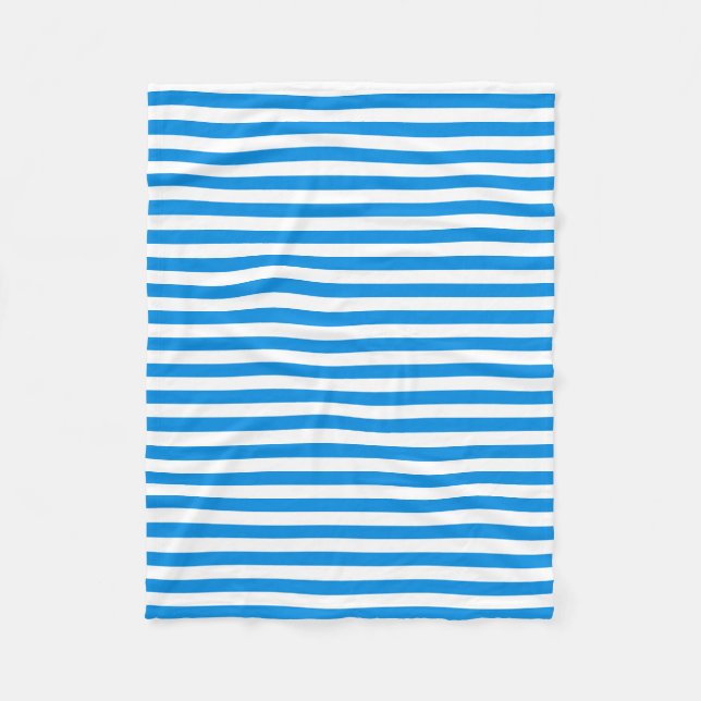 Couverture Polaire Bleu tendance Blancs rayé Élégant Modèle petit (Devant)