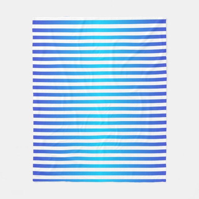 Couverture Polaire Bleu Turquoise Moderne Grilles Ombre (Devant)