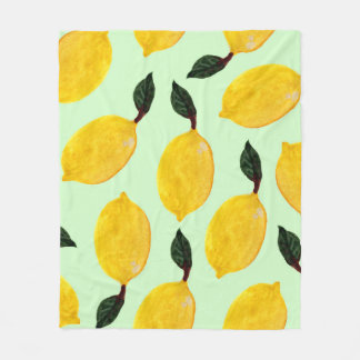 Couverture Polaire Bleuets de citron juteux : Aquarelle en papier tra