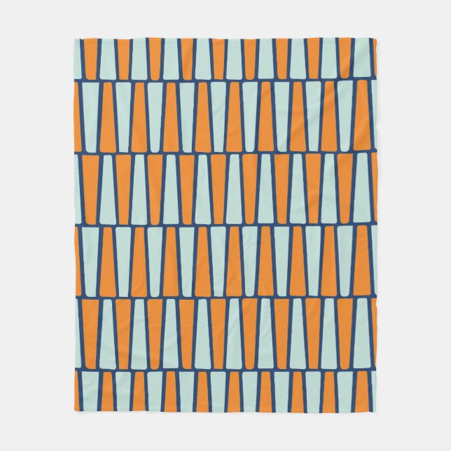 Couverture Polaire Blocs atomiques du milieu du siècle, Aqua, Orange, (Devant)