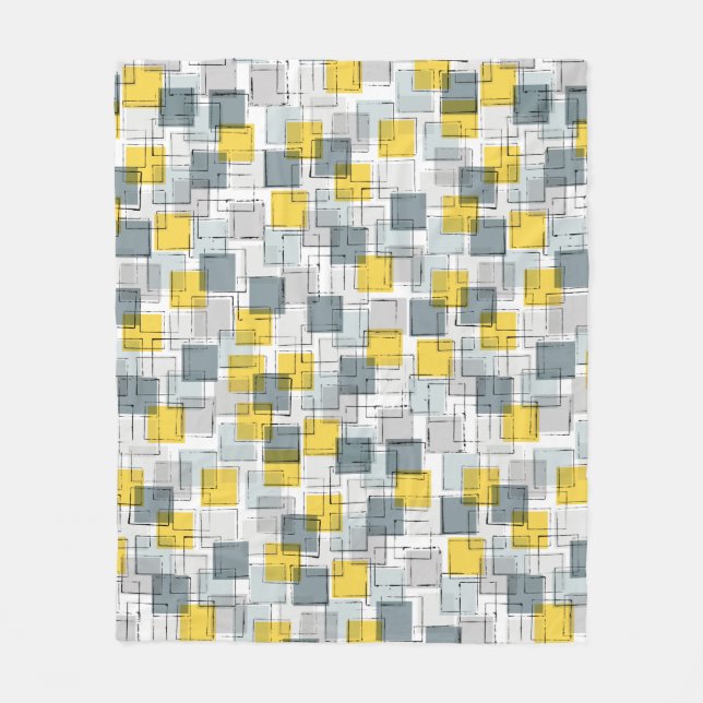 Couverture Polaire Blocs de bâtiment jaune et gris (Devant)