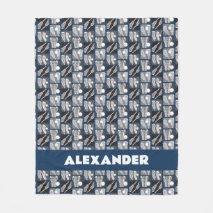 Couverture Polaire Blocs de crosse bleu marine