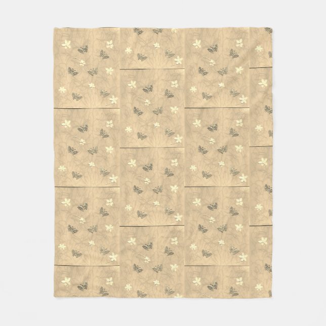 Couverture Polaire Blossoms et papillons (Devant)