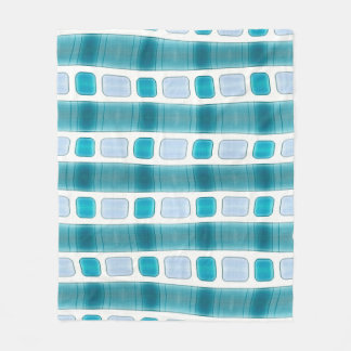 Couverture Polaire Blue and Aqua Modern Striped Pattern Blanket