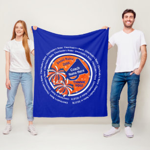 Couverture Polaire Blue and Orange, Cheer Coach Gift, Cheer Blanket