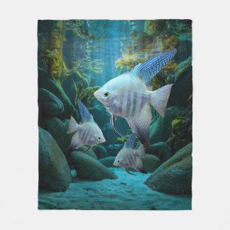 Couverture Polaire Blue Angelfish Aquarium sous-marin Fish Tank Lover