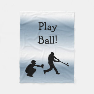 Couverture Polaire Blue Baseball Play Ball Sports Fleece Blanche